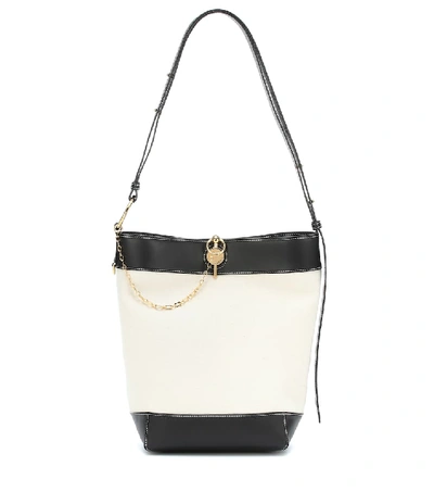Jw Anderson Keyts Leather-trimmed Canvas Tote In White
