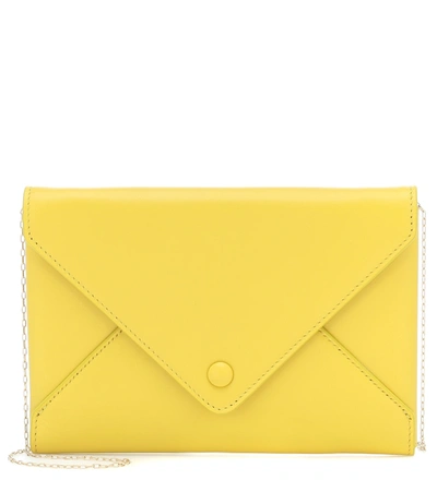 The Row Envelope Small Leather Clutch In Citron