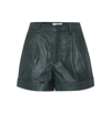 Isabel Marant Étoile Abot High-rise Leather Shorts In Dark Green