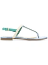 Emilio Pucci Color-block Smooth And Mirrored-leather Sandals In Multicolour