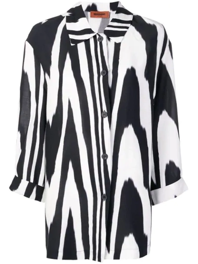 Missoni Zebra-print Crepe De Chine Shirt In Black
