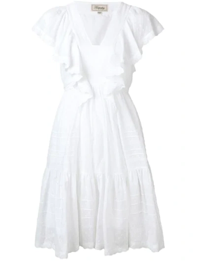 Temperley London Beaux Broderie Anglaise-trimmed Ruffled Swiss-dot Cotton Dress In White
