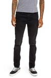 Hudson Zack Distressed Ripped Knee Stretch Skinny Jeans In Black