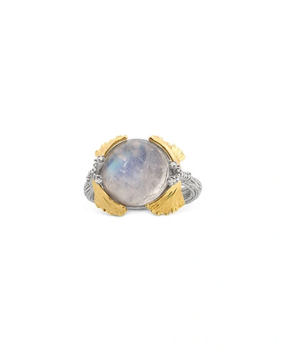Michael Aram Women's Butterfly Ginkgo 18k Gold, Sterling Silver, Moonstone & Diamond Ring
