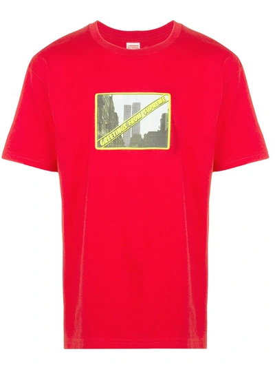 Supreme Greetings From  Print T-shirt In Red