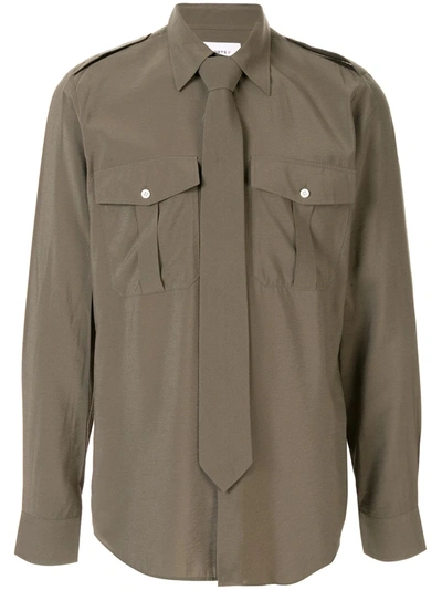 Ports V Pointed Collar Shirt In Green