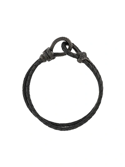 Nialaya Jewelry Wrap-around Leather Bracelet In Black