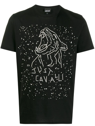 Just Cavalli Embellished Tiger T-shirt In Black