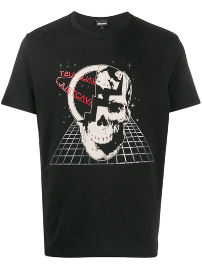Just Cavalli Skull Print T-shirt In Black