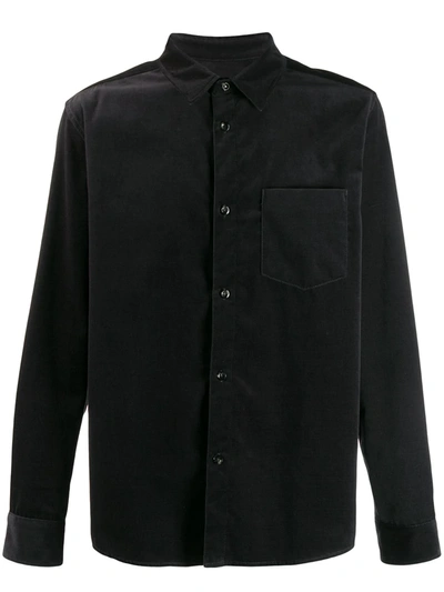 Apc Shiny-finish Plain Shirt In Grey