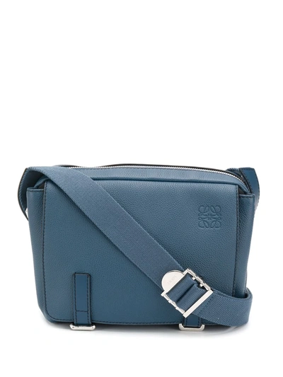 Loewe Military Xs Leather Messenger Bag In Blue