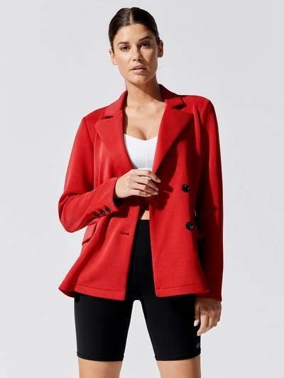 Carbon38 Reverse Neoprene Blazer In Carbon Red