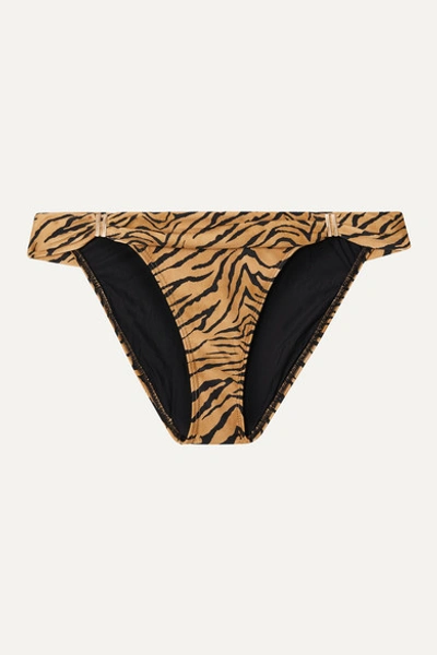 Vix Bia Tiger-print Bikini Briefs In Tan