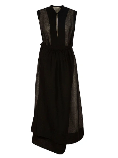 Jil Sander Sleeveless Long Dress In Black
