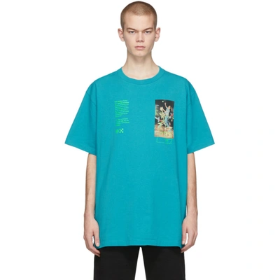 Off-white Pascal Painting Slim T-shirt In Petrol Blue