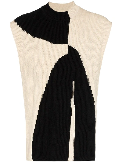 Jil Sander High Neck Knitted Vest In Neutrals