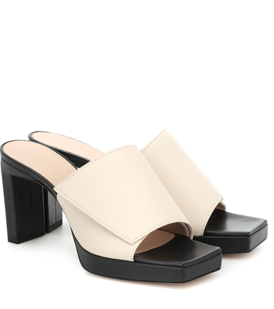 Wandler White And Black Isa Plateau 85 Leather Sandals