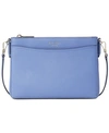 Kate Spade New York Medium Leather Crossbody In Forget Me Not Blue/gold