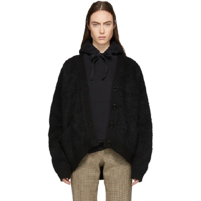 Acne Studios Rives Knitted Cardigan In Black