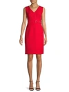 Donna Karan Sleeveless Sheath Dress In Lacquer Red