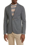 Eleventy Slim Fit Jersey Sport Coat In Dark Grey