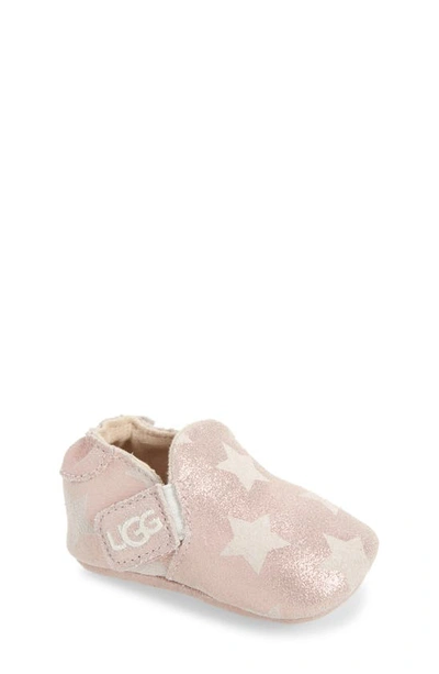 Ugg Babies' Infant  Roos Metallic Star Crib Shoe In Pink Crystal
