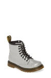 Dr. Martens' Kids' Little Girl's & Girl's 1460 Glitter Combat Boots In Silver