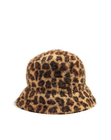 leopard fluffy bucket hat
