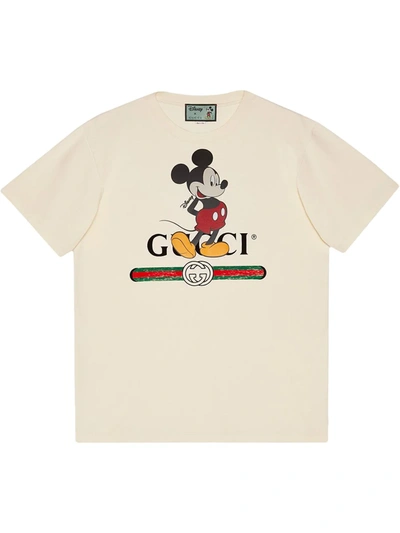 Gucci Disney X 超大造型t恤 In Beige