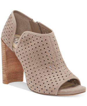 perforated open toe booties