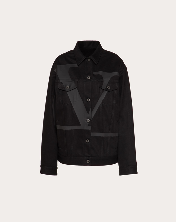 Valentino Vlogo Signature Black Denim Jacket | ModeSens