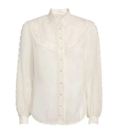 Zimmermann Super Eight Butterfly Shirt In White