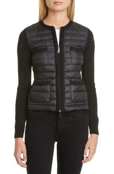 Moncler Quilted Down Jacket In Black