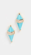 Sorellina Women's Pietra 18k Yellow Gold, Turquoise & Diamond Stud Earrings In Blue