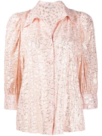 Stella Mccartney Metallic Fil Coupé Silk-blend Shirt In Pink