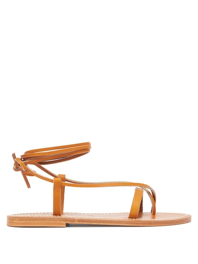 Kjacques Tiresias Tie-strap Leather Sandals In Beige