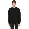Off-white Logo Brushed Mohair Crewneck Sweater In Black Multicolor