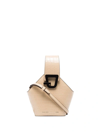 Danse Lente Mini Johnny Crocodile-effect Bucket Bag In Neutrals