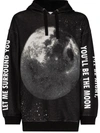 Neil Barrett Moon Print Oversized Hoodie In Black