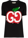 Gucci Apple Logo Cotton T-shirt In Black