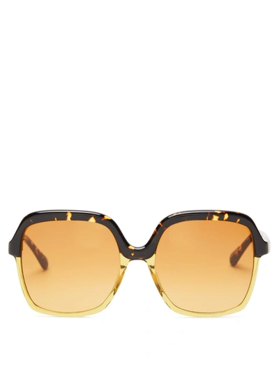 Kaleos Clarke Oversized Square-frame Tortoiseshell Acetate Sunglasses In Yellow