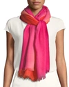 Sofia Cashmere Cashmere Ombre Scarf In Rosy Pink Ombre