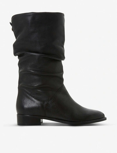 Dune Rosalinda Leather Boots In Black-leather