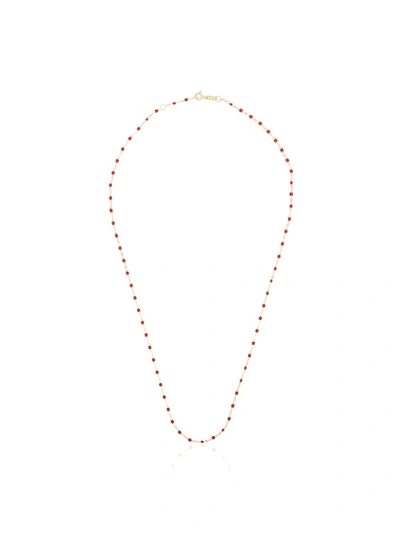 Gigi Clozeau 18k Yellow Gold 50 Cm Beaded Necklace In 31 Red