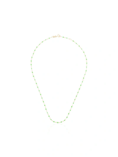 Gigi Clozeau 18k Yellow Gold And Green Beaded Necklace In 36 Green