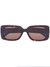 Balenciaga Brown Paris Rectangle Sunglasses