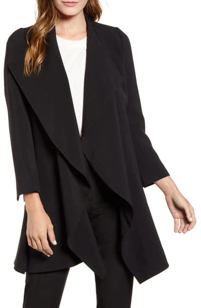 Anne Klein Drape Front Topper In Anne Black