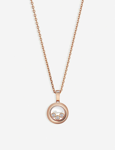 Chopard Happy Diamonds Icons 18ct Rose-gold And Diamond Pendant In Rose Gold