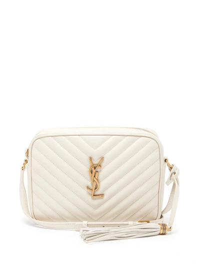 Saint Laurent Lou Medium Quilted-leather Cross-body Bag In White