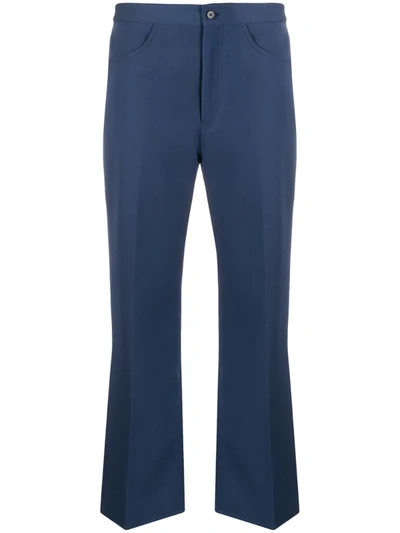 Jil Sander High-rise Cropped Trousers In Blue